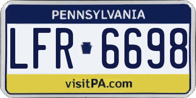 PA license plate LFR6698