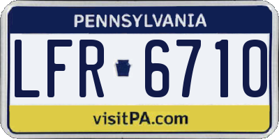 PA license plate LFR6710