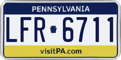 PA license plate LFR6711