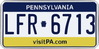 PA license plate LFR6713