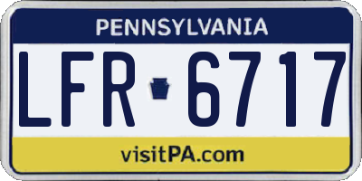 PA license plate LFR6717