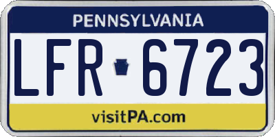 PA license plate LFR6723