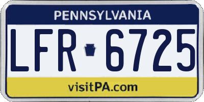PA license plate LFR6725