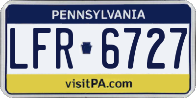 PA license plate LFR6727
