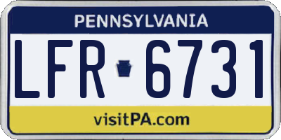 PA license plate LFR6731