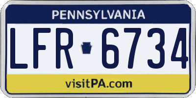 PA license plate LFR6734
