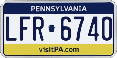 PA license plate LFR6740
