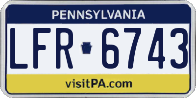 PA license plate LFR6743