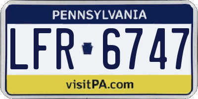 PA license plate LFR6747
