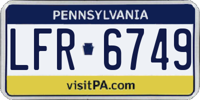 PA license plate LFR6749