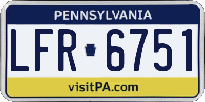 PA license plate LFR6751