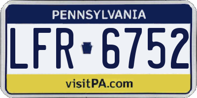 PA license plate LFR6752