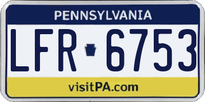 PA license plate LFR6753