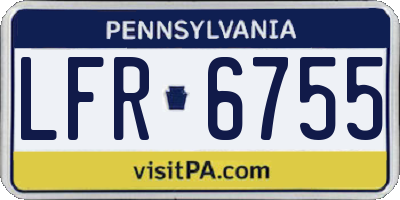 PA license plate LFR6755