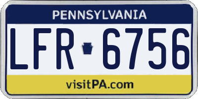 PA license plate LFR6756