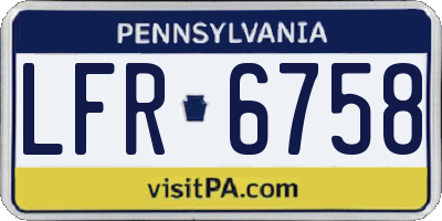PA license plate LFR6758
