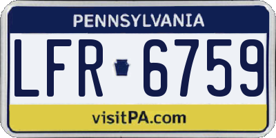 PA license plate LFR6759