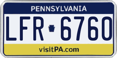 PA license plate LFR6760