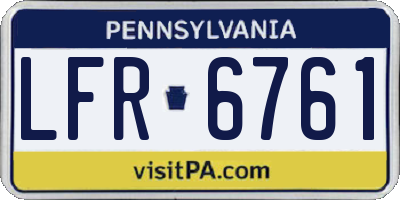 PA license plate LFR6761