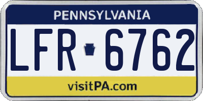 PA license plate LFR6762
