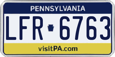 PA license plate LFR6763