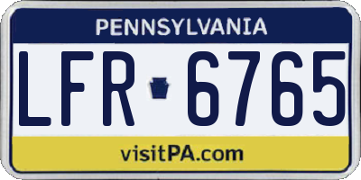 PA license plate LFR6765