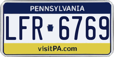 PA license plate LFR6769