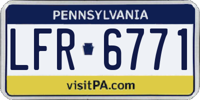 PA license plate LFR6771