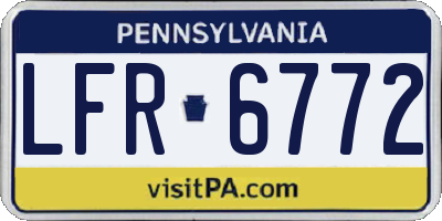 PA license plate LFR6772