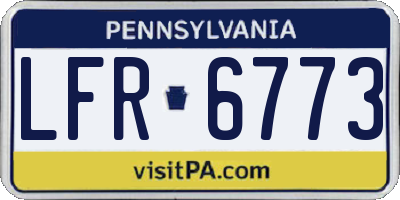 PA license plate LFR6773
