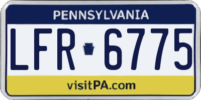 PA license plate LFR6775