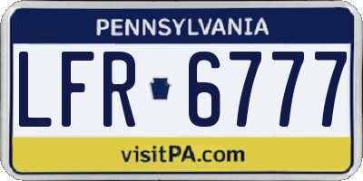PA license plate LFR6777