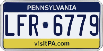 PA license plate LFR6779