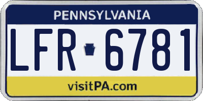 PA license plate LFR6781