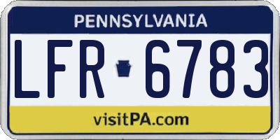 PA license plate LFR6783