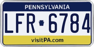 PA license plate LFR6784