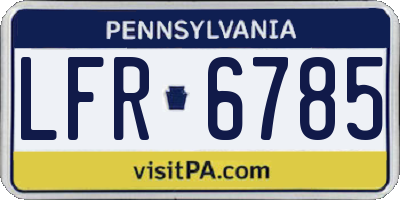 PA license plate LFR6785