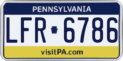 PA license plate LFR6786