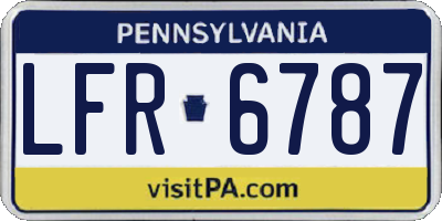 PA license plate LFR6787