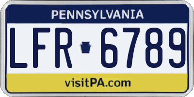 PA license plate LFR6789