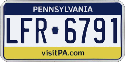 PA license plate LFR6791