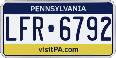 PA license plate LFR6792