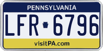 PA license plate LFR6796