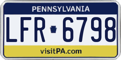 PA license plate LFR6798