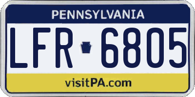 PA license plate LFR6805