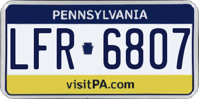 PA license plate LFR6807