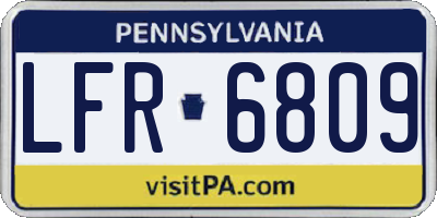 PA license plate LFR6809