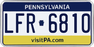 PA license plate LFR6810