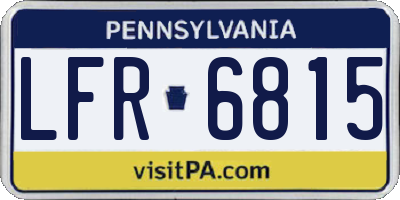 PA license plate LFR6815