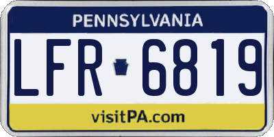 PA license plate LFR6819